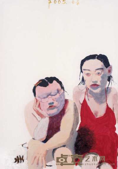 王玉平 2005年作 大粉脸和红裙子 150×110cm